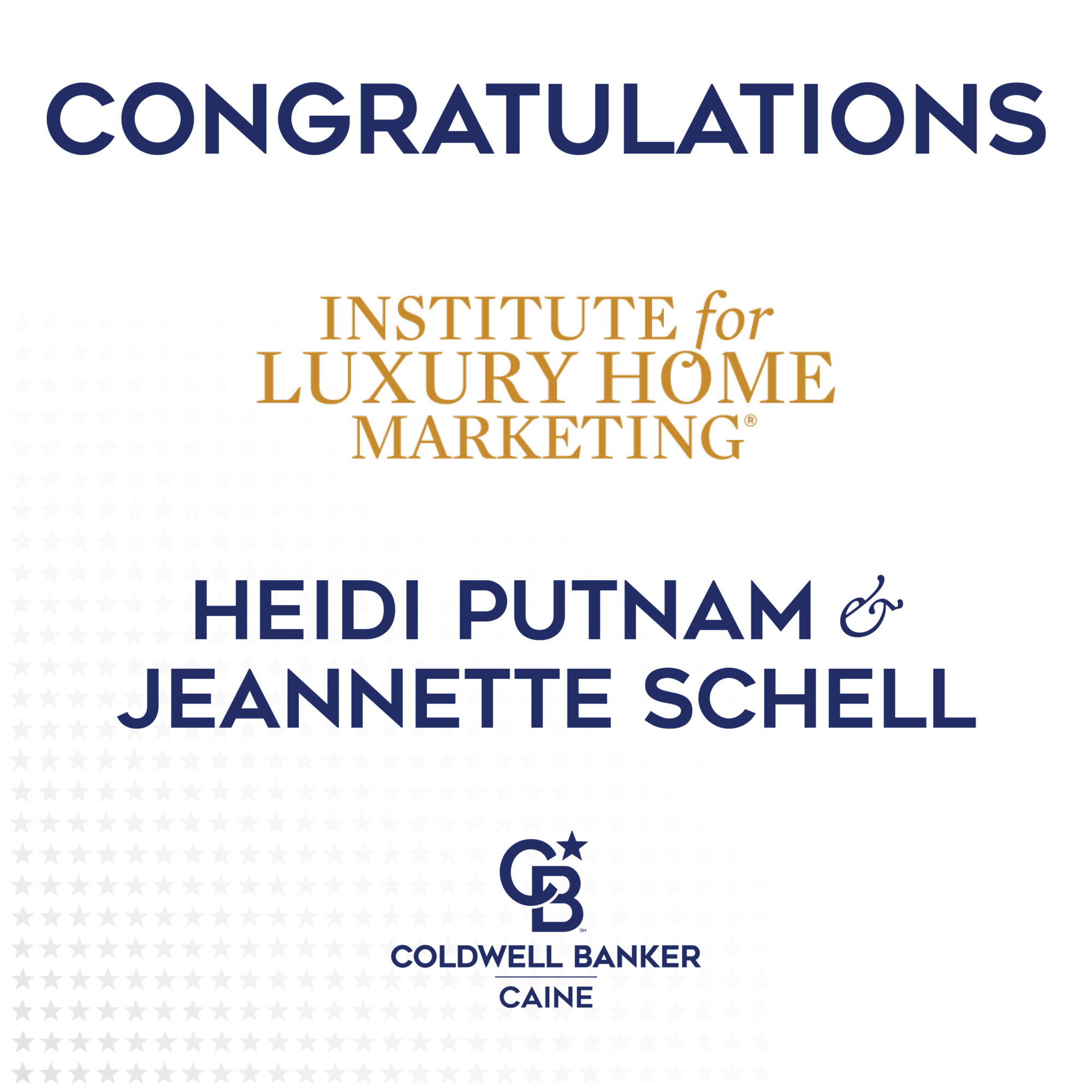 Congrats Heidi and Jeannette